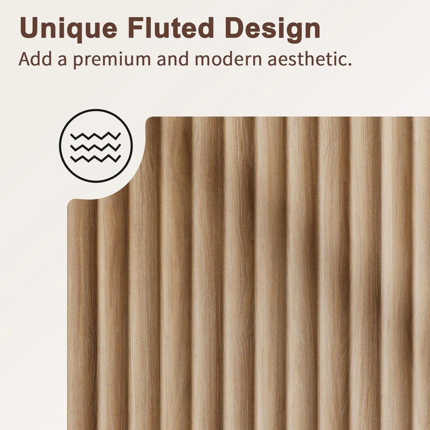 Fluted Buffet Cabinet Modern Sideboard with Storage Adjustable Shelves