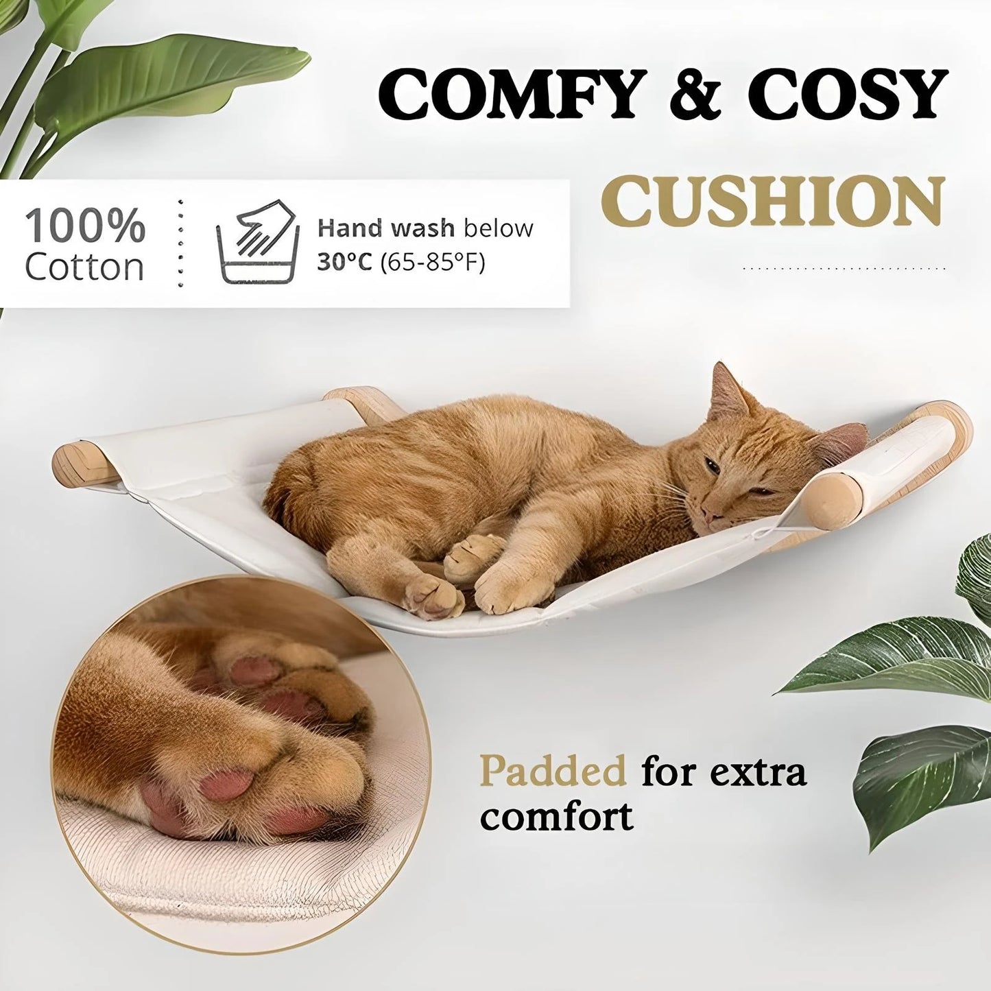 Cat Hammock Wall Mounted Shelf with Steps for Climbing and Lounging