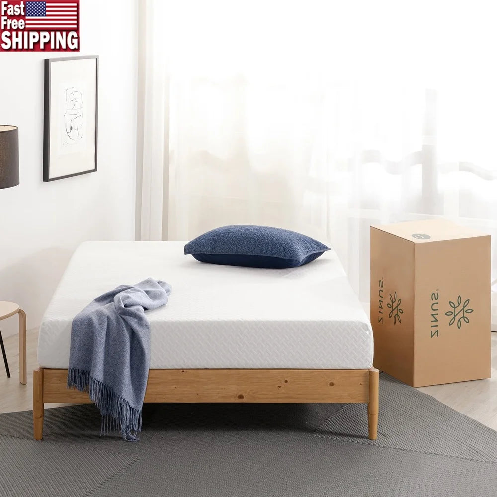 Ljustra Green Tea Cool Mate 8 Inch Gel Memory Foam Mattress Queen