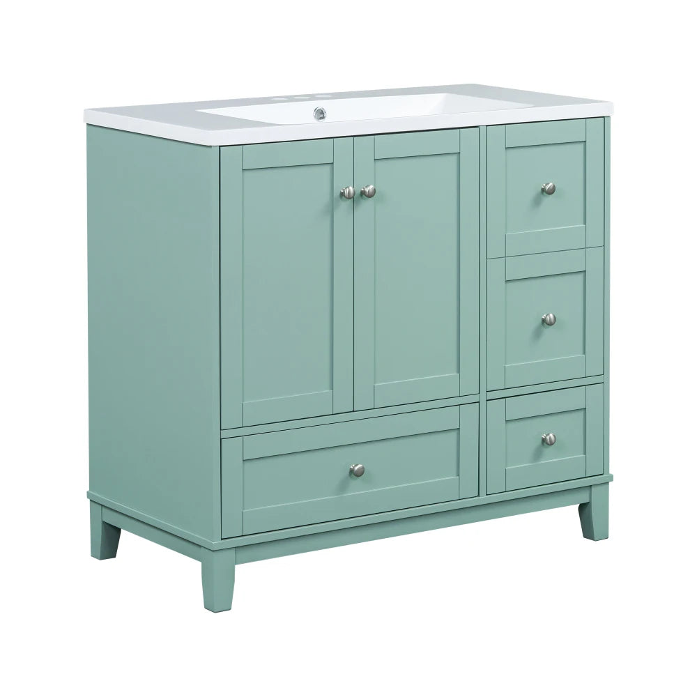 36 Inch Modern Bathroom Vanity with USB Charging and Ample Storage