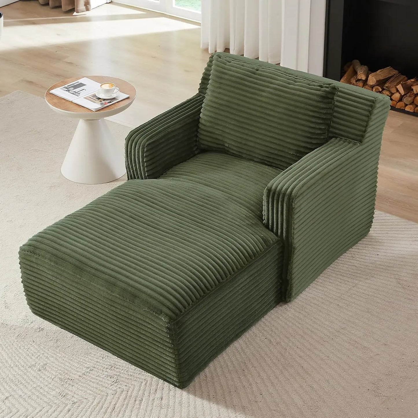 Oversized Chaise Lounge Chair Comfy Corduroy Cloud Couch with Pillows