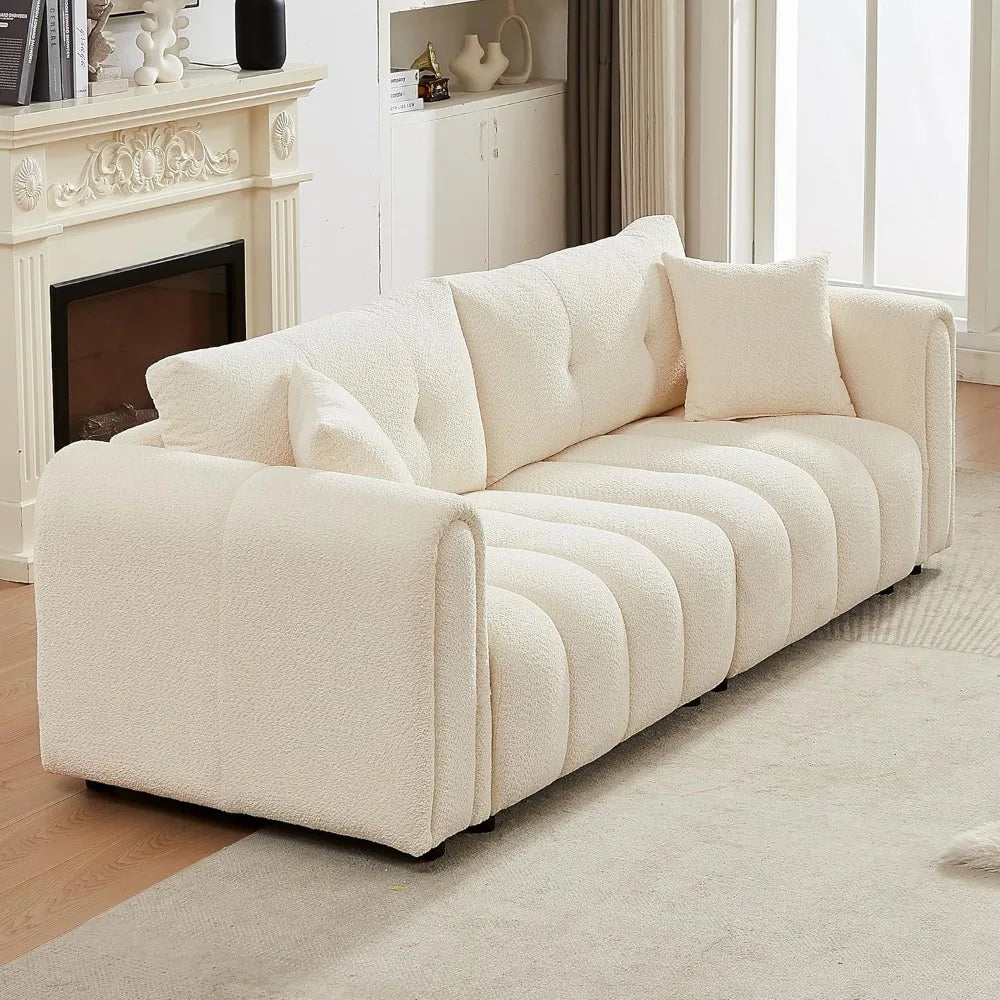 Ljustra 91.5" Boucle Cloud Sofa Modern Couch 3-Seater Living Room