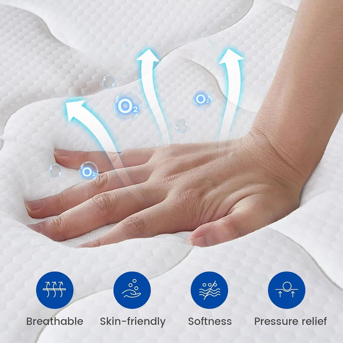 Ljustra 10 Inch Medium Plush Hybrid Queen Mattress Motion Isolation Pressure Relief