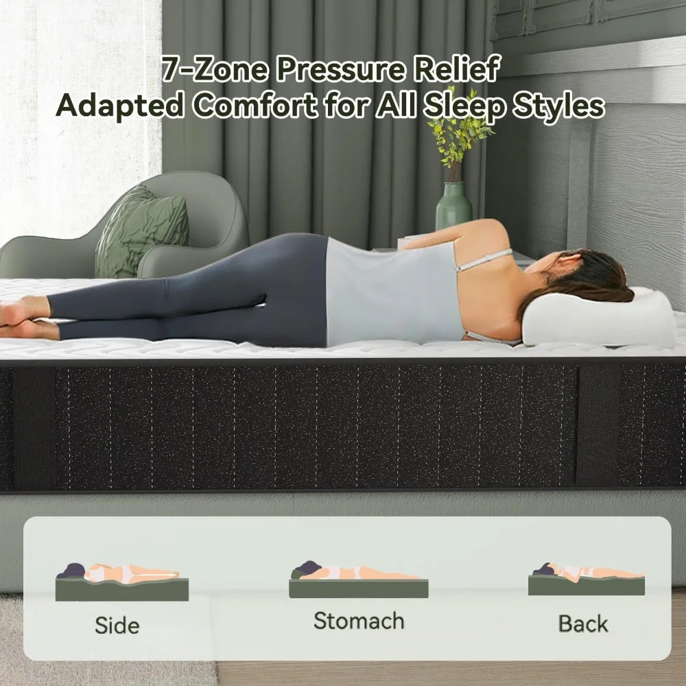 Ljustra 10 Inch King Size Memory Foam Mattress Cooling Medium Firm