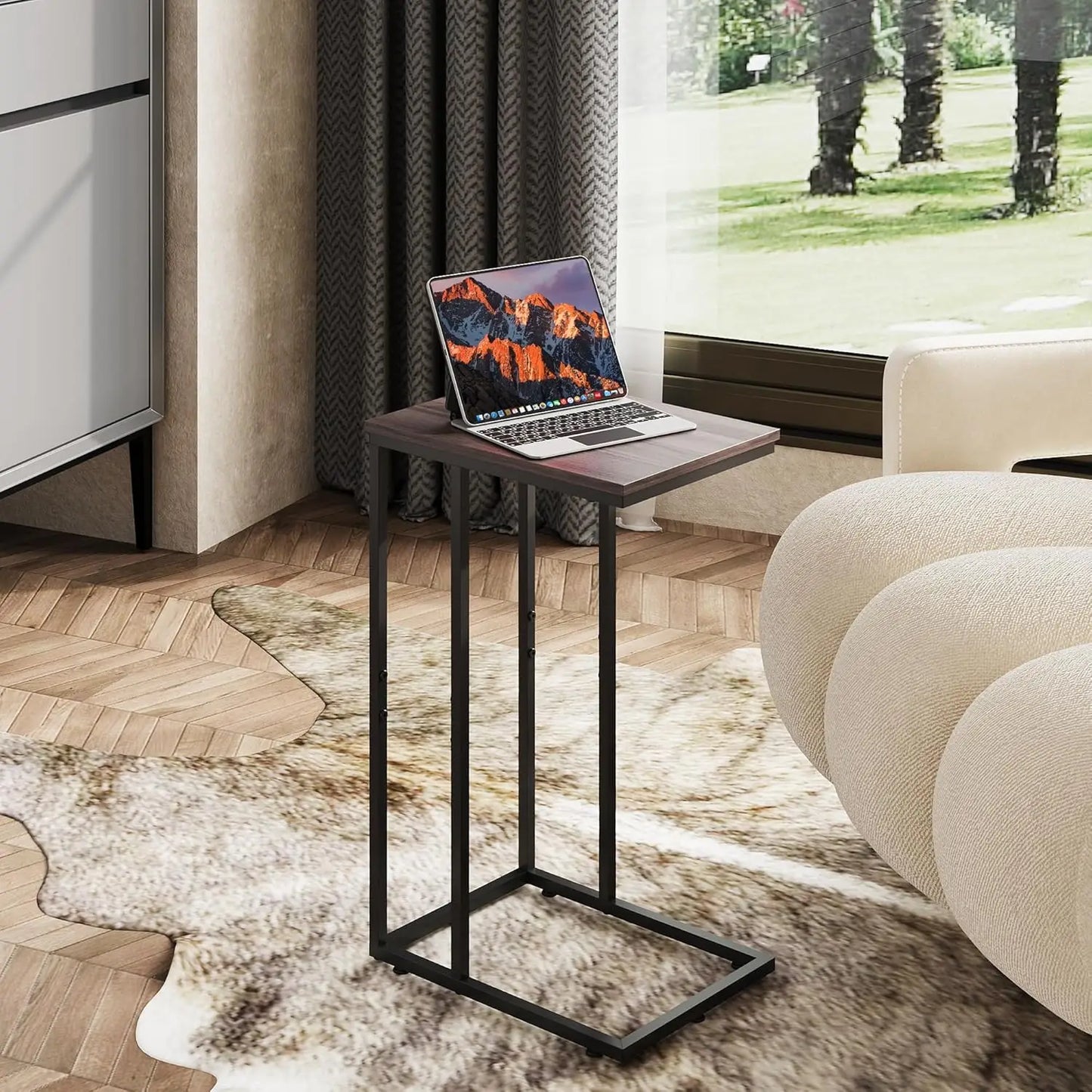 Side Table Set of 2 C Shaped End Tables for Living Room Bedroom Office
