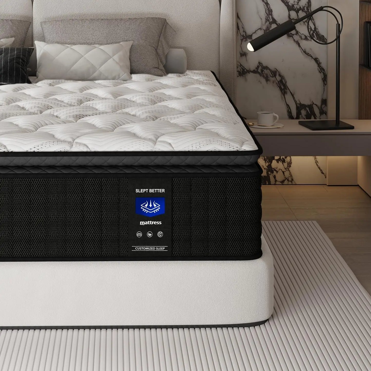 Ljustra Twin 12 Inch Pillow Top Memory Foam Pocket Spring Mattress