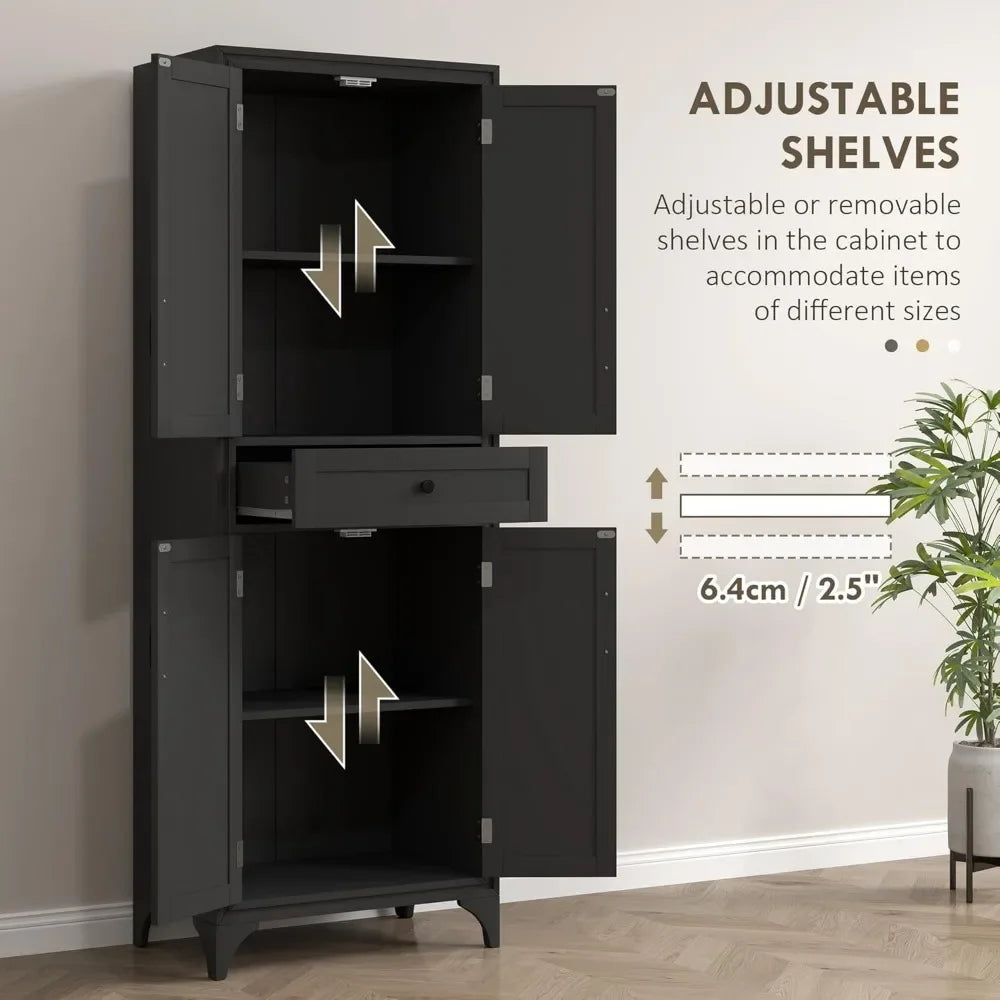 67 Inch Tall Freestanding Kitchen Pantry Cabinet with Adjustable Shelves