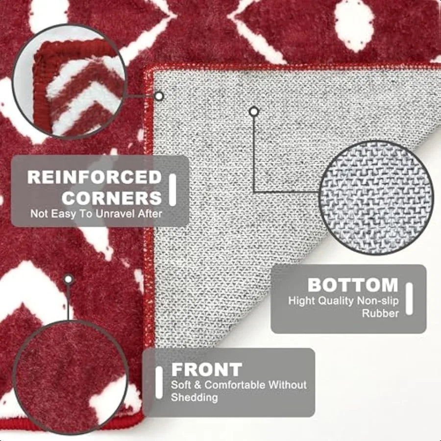 Kitchen Runner Rug Washable Soft Non Slip Christmas Hallway Distressed