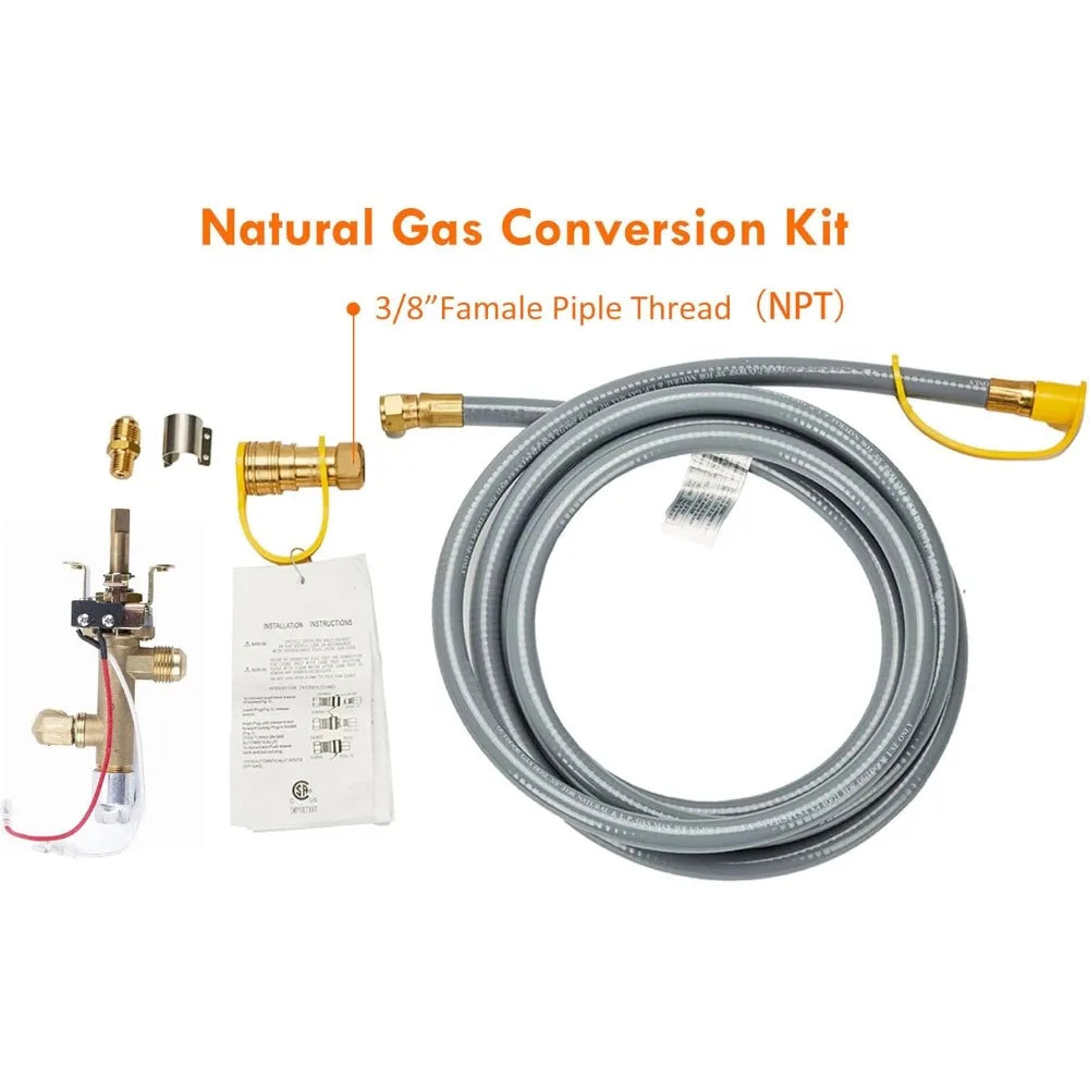 32.5 Inch Outdoor Gas Fire Pit Table with Natural Gas Conversion Kit