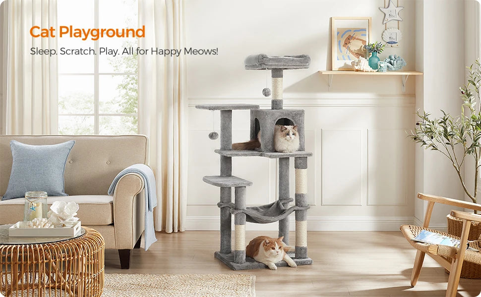 Ljustra 56 Inch Cat Tree Multi-Level Cat Condo with Scratching Posts