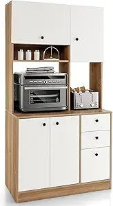 Kitchen Buffet Hutch Storage Cabinet Freestanding Pantry Adjustable Shelves