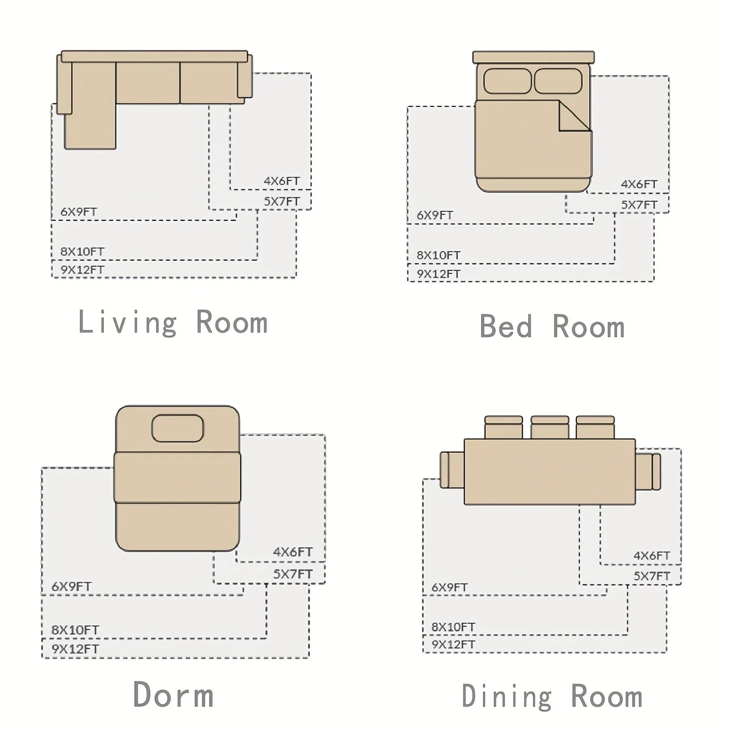 Luxury White Fluffy Shaggy Non-Slip Rugs for Living Room Bedroom Nursery