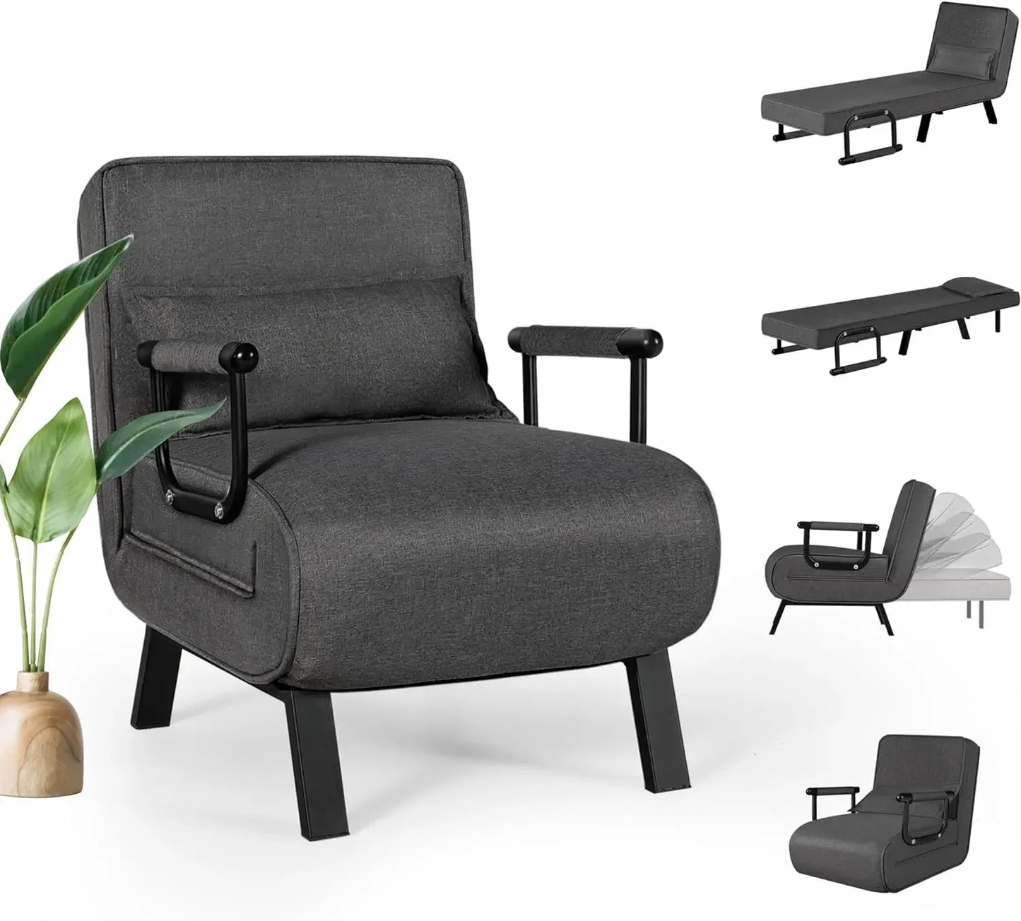 Ljustra Comfy 5-in-1 Sleep Chair Bed Convertible Sofa for Adults