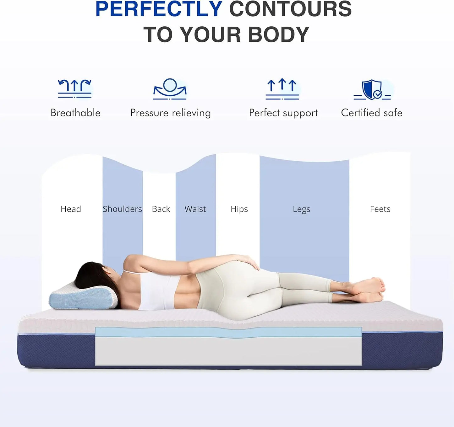 Ljustra 6 Inch Gel Cooling Memory Foam Mattress Medium Firm Support