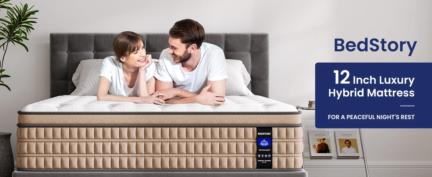 Ljustra 12 Inch Hybrid Gel Memory Foam Mattress Queen King Size