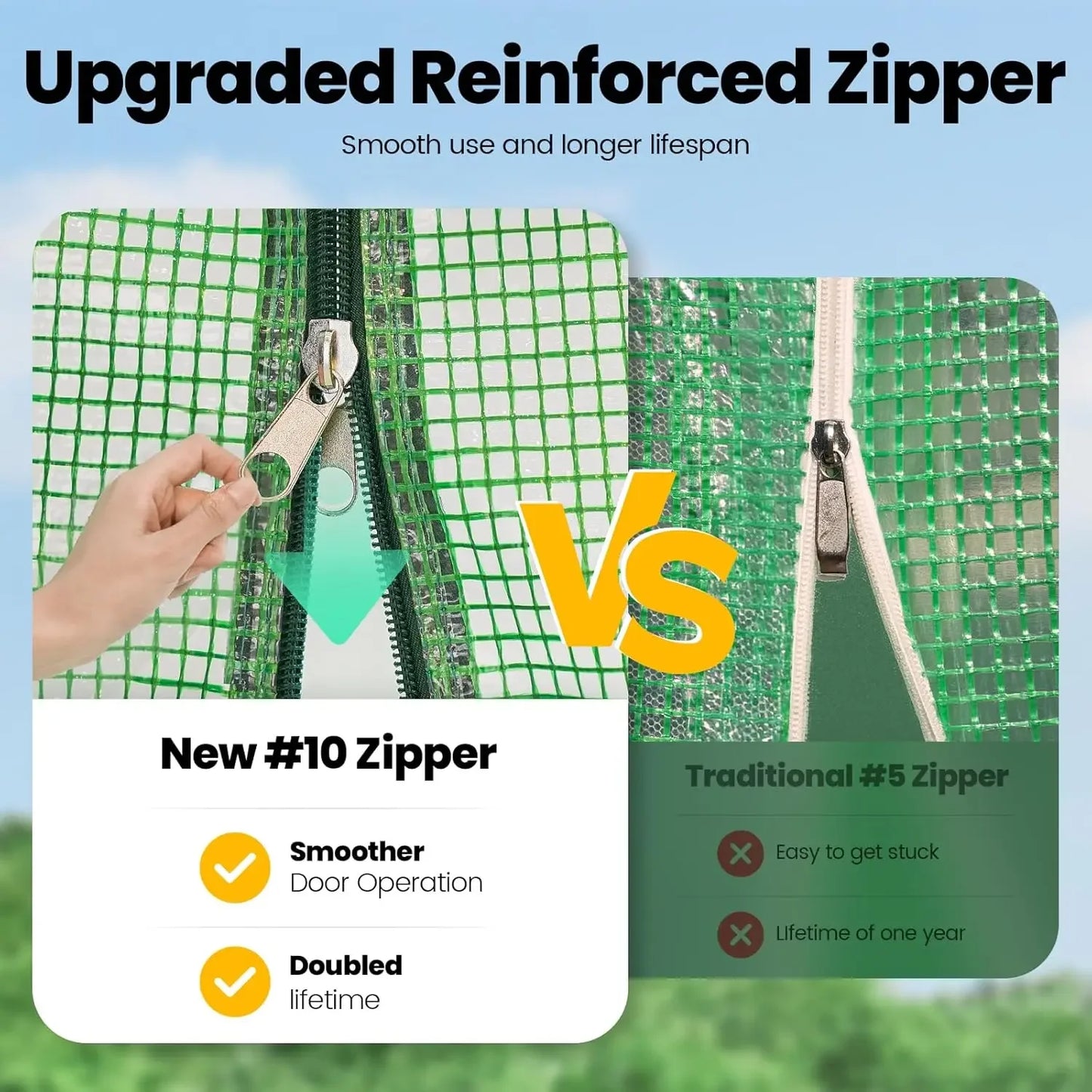 Premium 20x10x6.6FT Greenhouse Heavy Duty Walk-in Galvanized Steel Frame