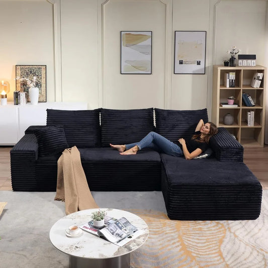 107 Inch Modular Sectional Sofa L Shaped Cloud Couch for Living Room