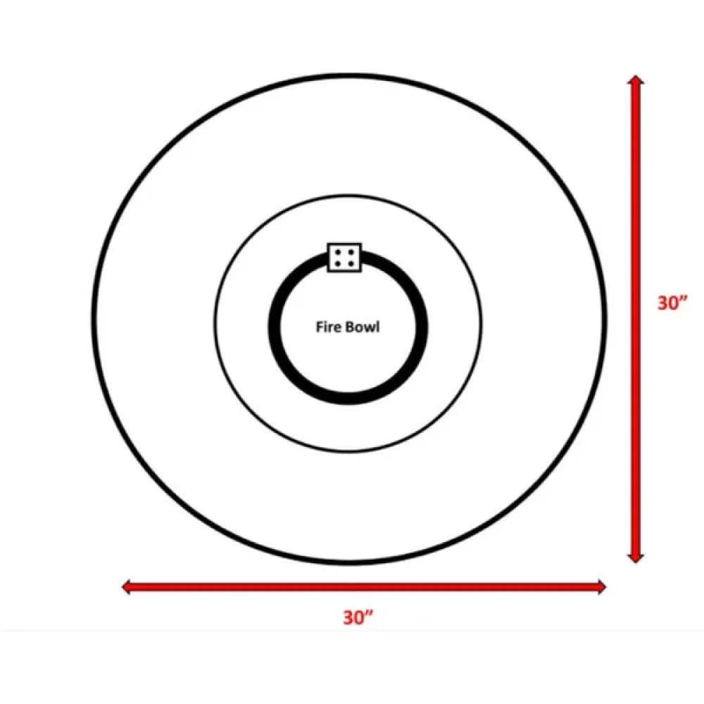 30" Outdoor Fire Pit Table Concrete Propane Natural Gas 40000 BTU