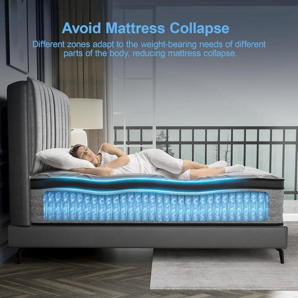 Ljustra 15 Inch Heavy-Duty Hybrid Mattress Cooling Gel Foam Pocket Spring