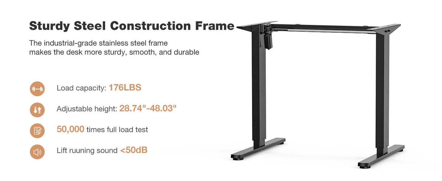 Ljustra Electric Height Adjustable Desk 63x24 Inch Ergonomic Workstation