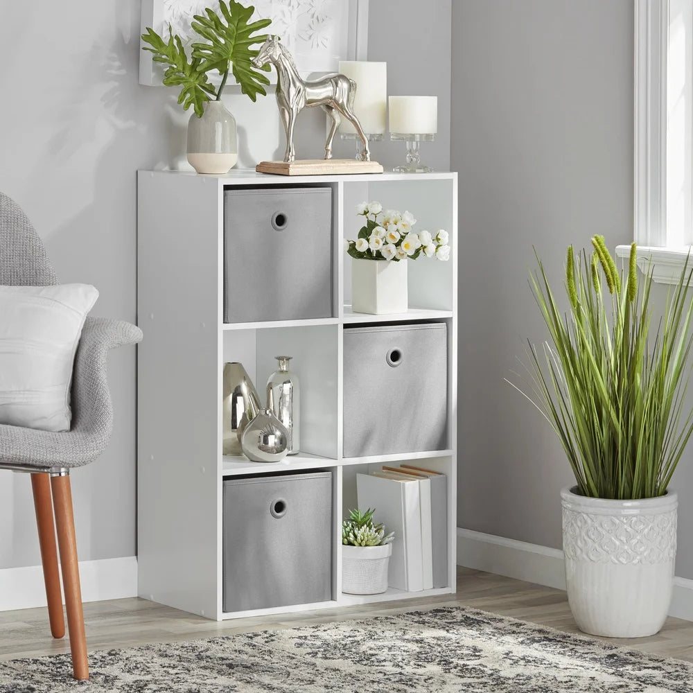 Stylish 6 Cube Storage Organizer Bookcase Vertical Horizontal Use