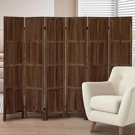 4 Panel Room Divider Freestanding Tung Wood Folding Privacy Screen