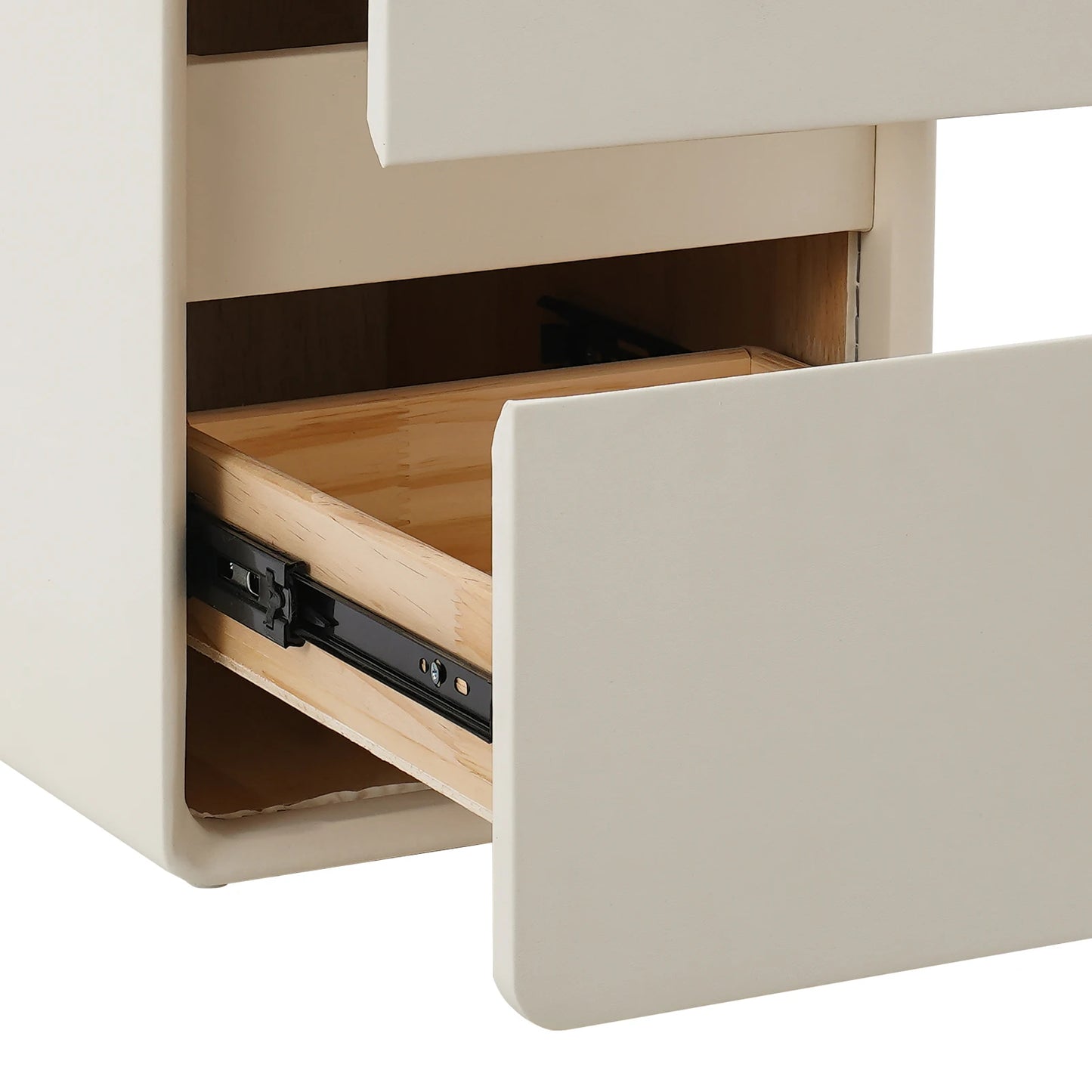 2 Drawers Narrow Nightstand Bedside Table Modern Storage Cabinet