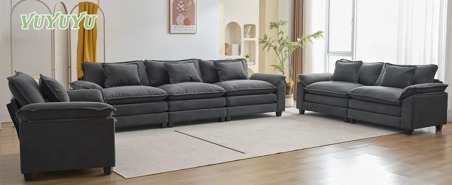 Ljustra Comfy Cloud Sectional Sofa with Pillows for Living Room