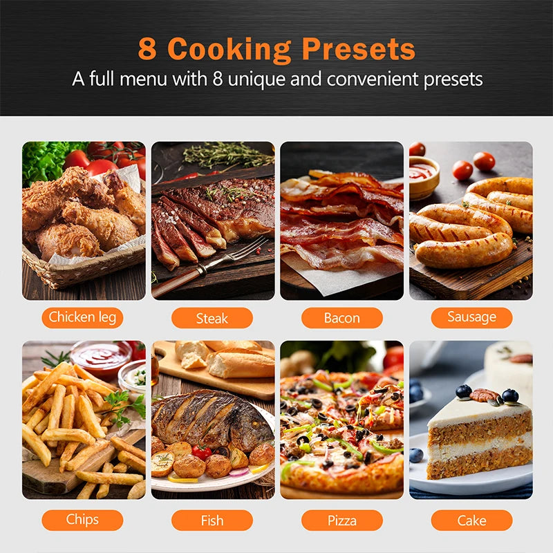 Ljustra 7L Touch Screen Air Fryer with 8 Cooking Programs Oilless Cooker