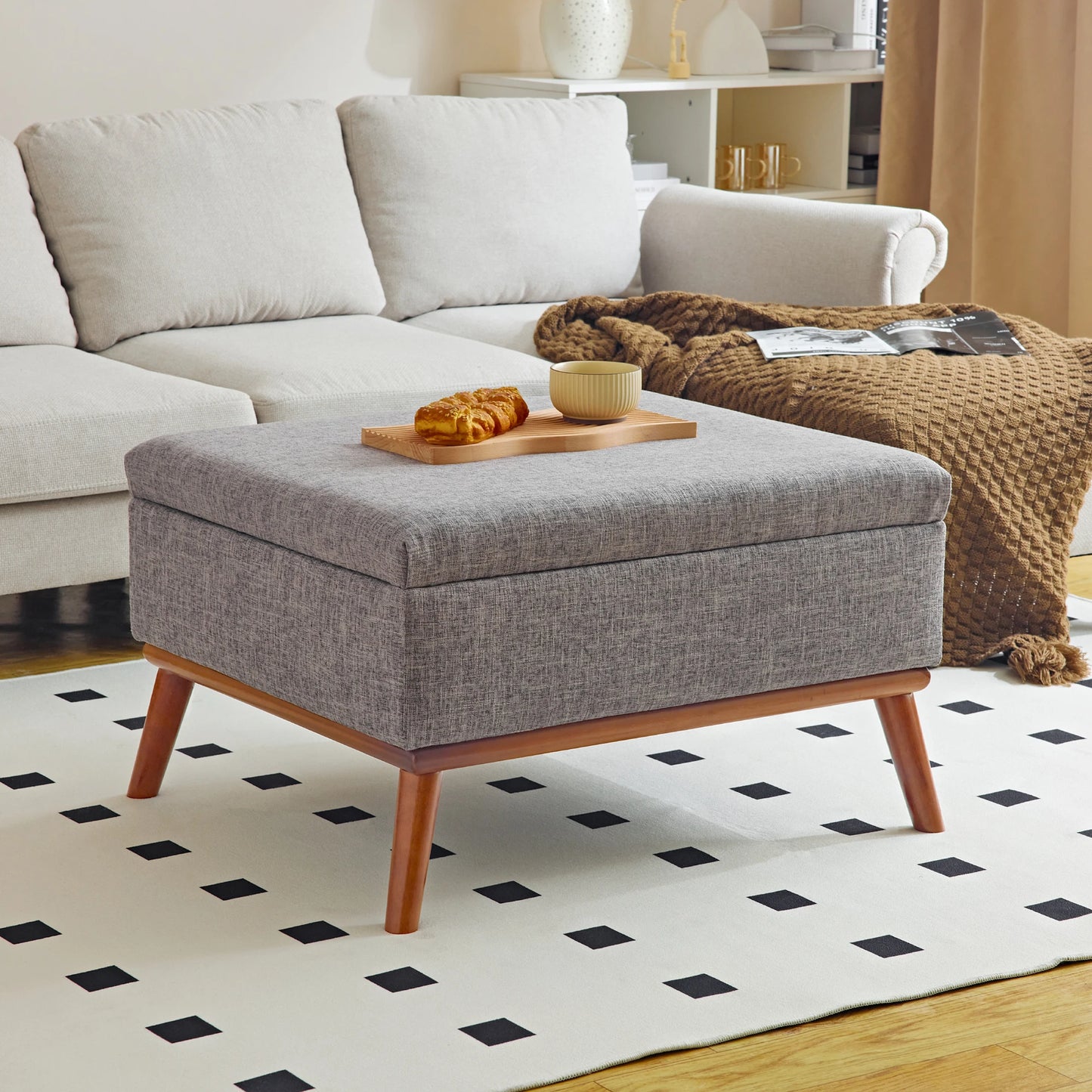 Large Storage Ottoman Coffee Table Lift Top Modern Living Room Furniture