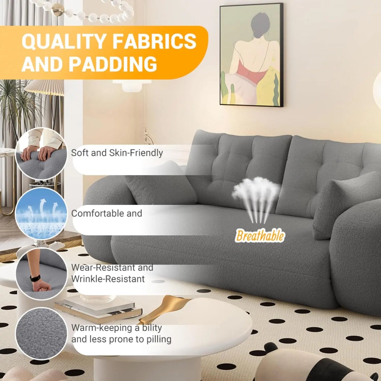 Ljustra Convertible Folding Sofa Bed Memory Foam Sleeper Couch