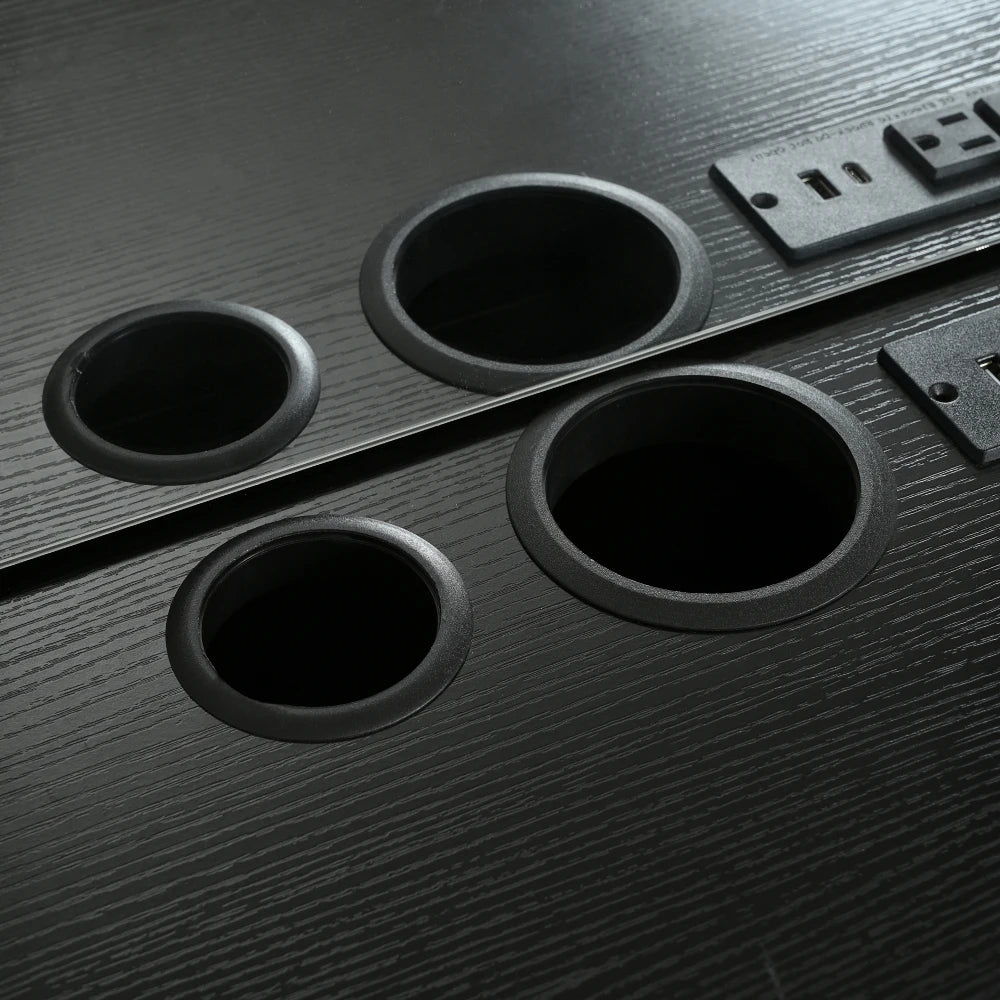 Floating Makeup Vanity Desk with Mirror 3-Color Lights Storage Outlet