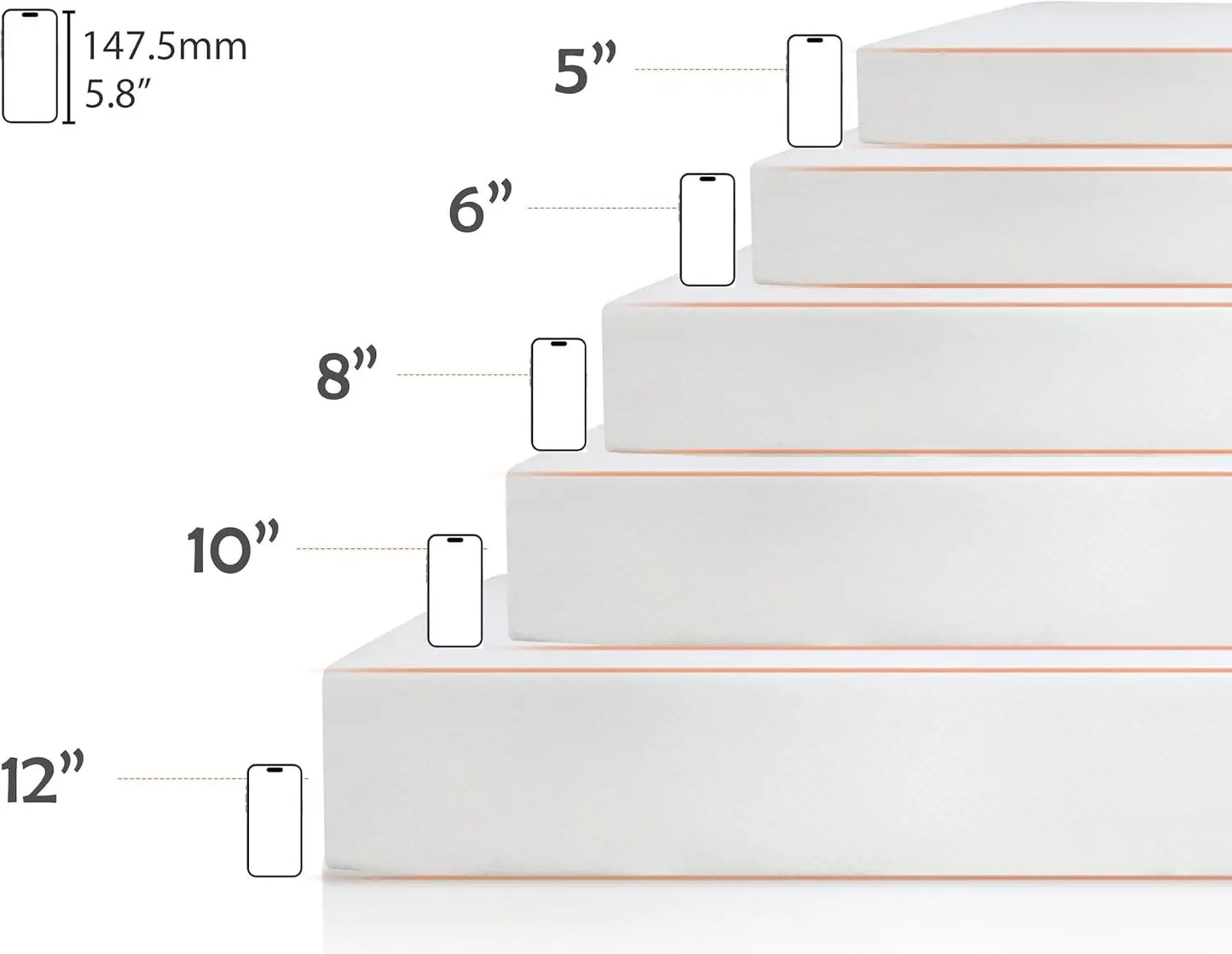 Ljustra King Size Gel Memory Foam Mattress Medium Firm Cool Sleep