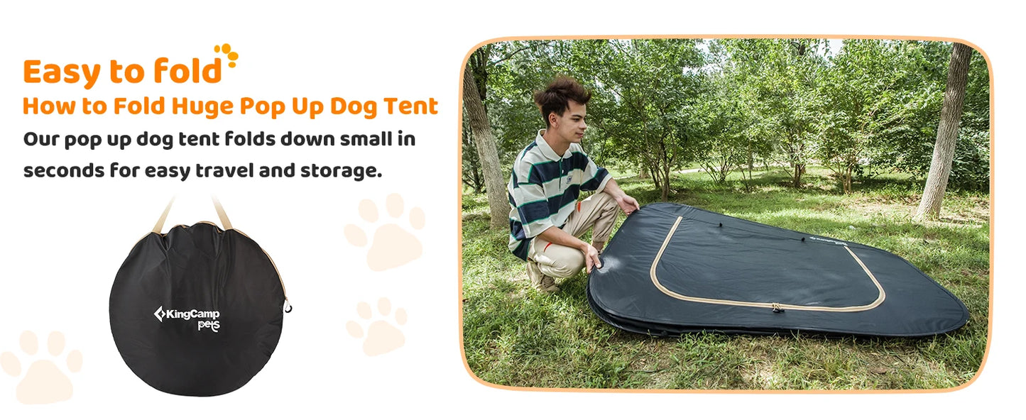 KingCamp Large Dog Tent Portable Pet Play Tent Indoor Outdoor Use