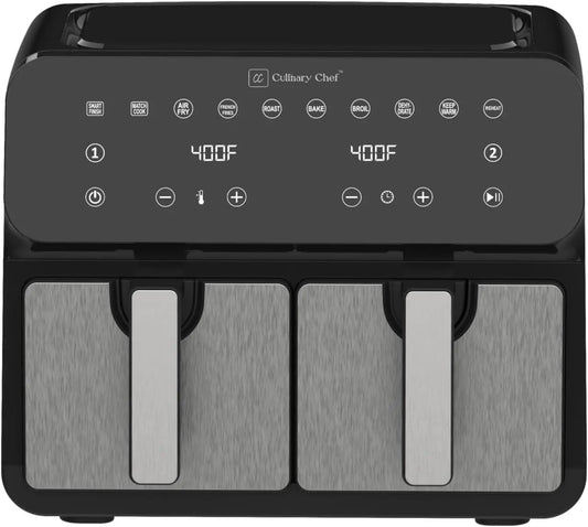 Ljustra 9.5 Quart Electric Air Fryer Dual Basket Adjustable Temperature