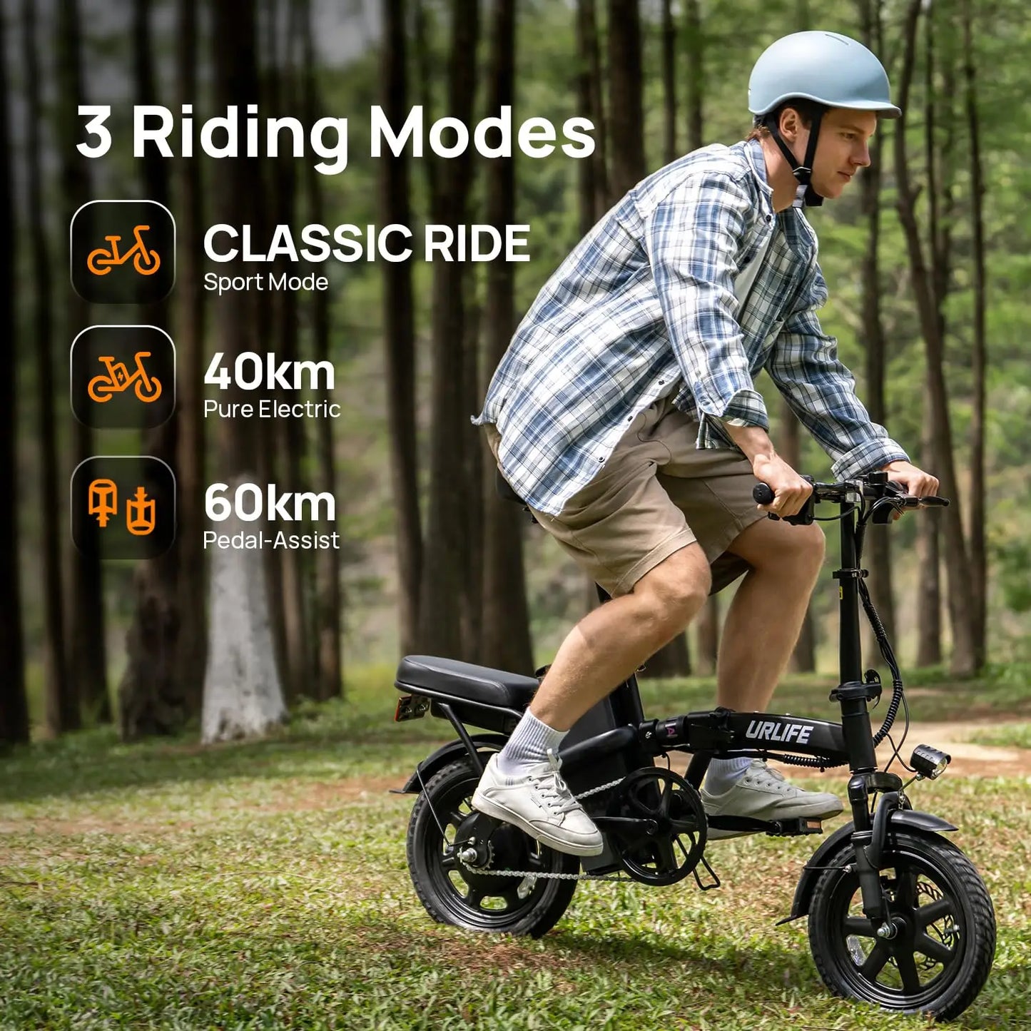 14 Inch Foldable Electric Bicycle Peak 500W Motor 48V 40 Miles Range