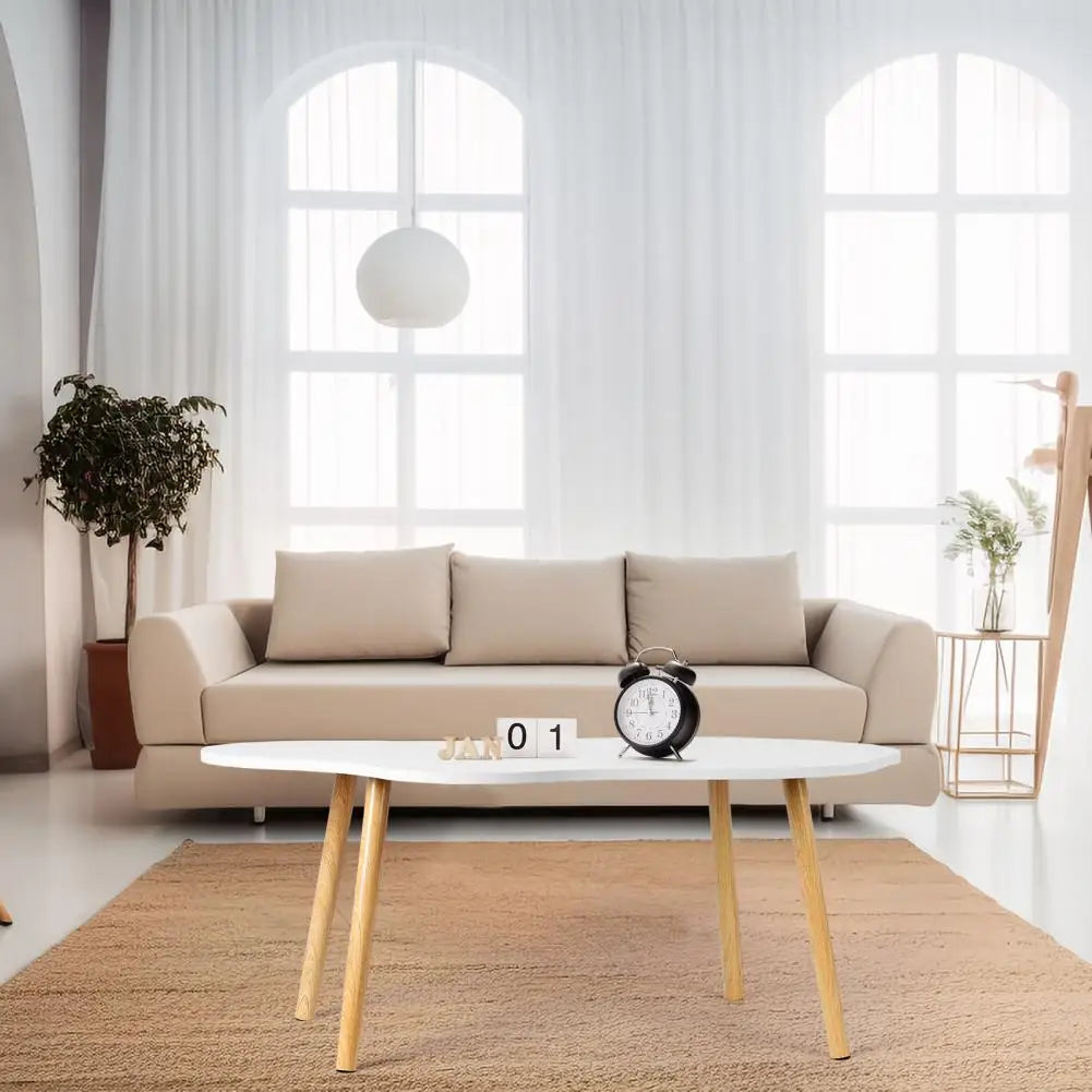 Mid Century Modern Cloud Shape Coffee Table Easy Assembly Living Room