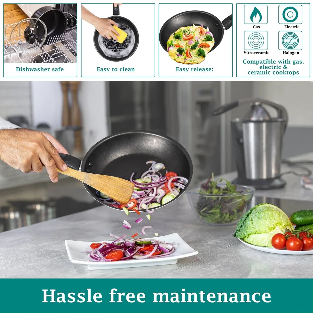 Ljustra 7 Piece Non Stick Aluminum Cookware Set Lightweight Durable Kitchen