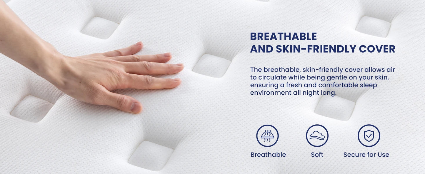 Ljustra 12 Inch Hybrid Gel Memory Foam Mattress Queen King Size