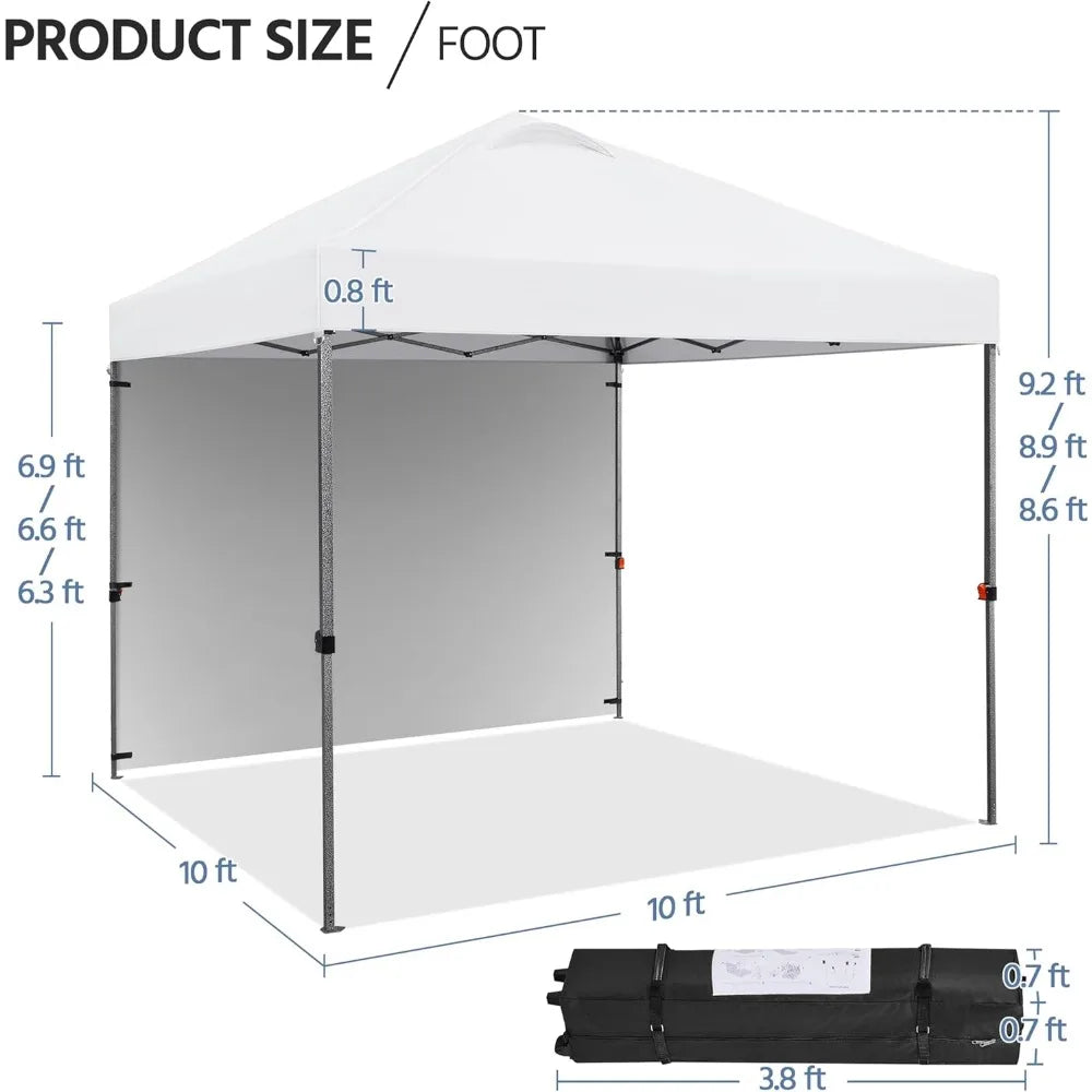 10x10 Pop Up Canopy Tent Instant Commercial Outdoor Shelter with Sidewall