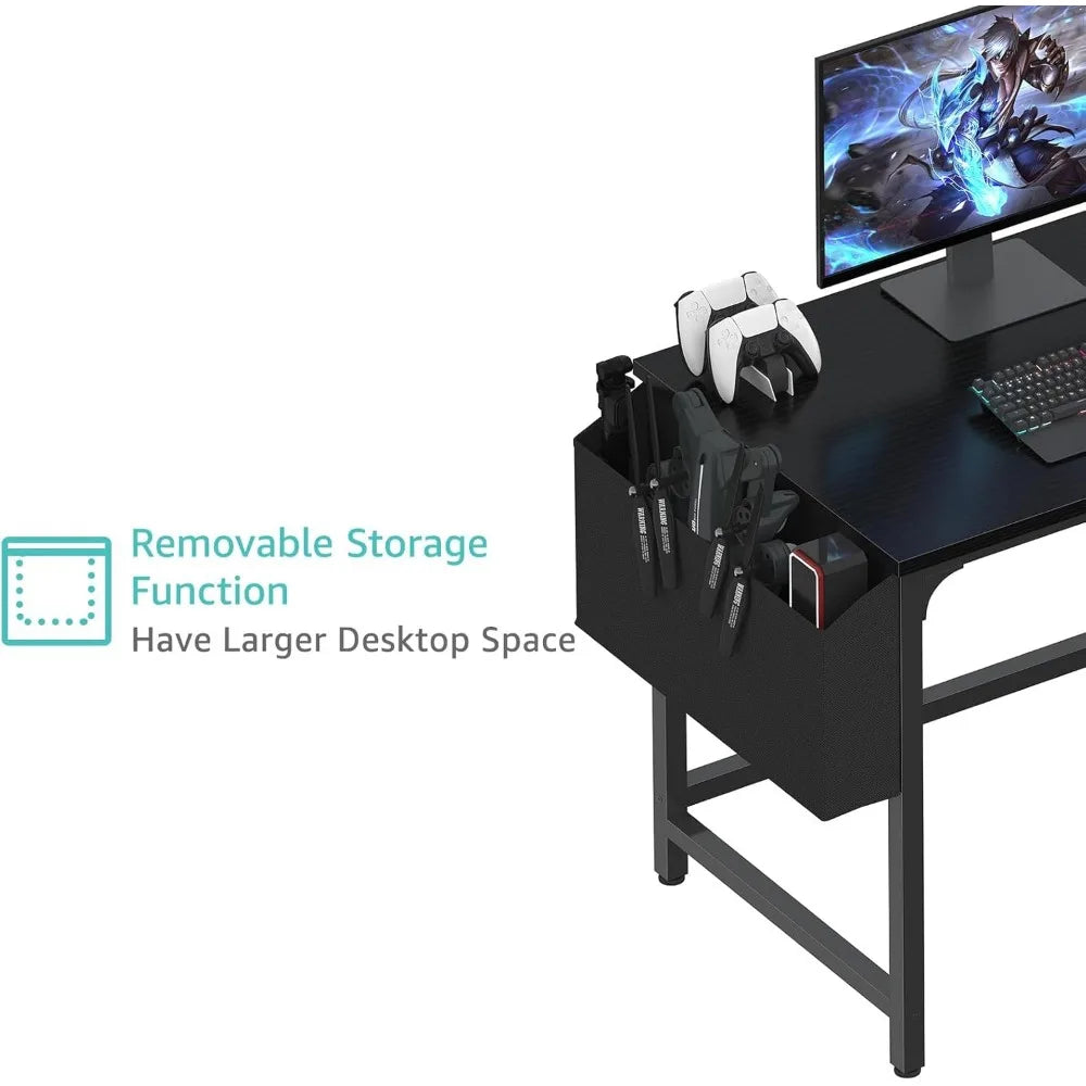 Compact Computer Desk with Drawers for Small Space Home Office Gaming