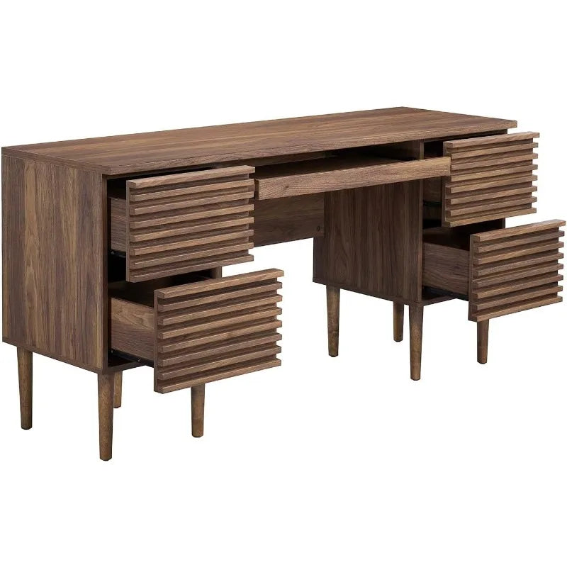Ljustra Mid-Century Modern Office Desk Retro Style with Storage