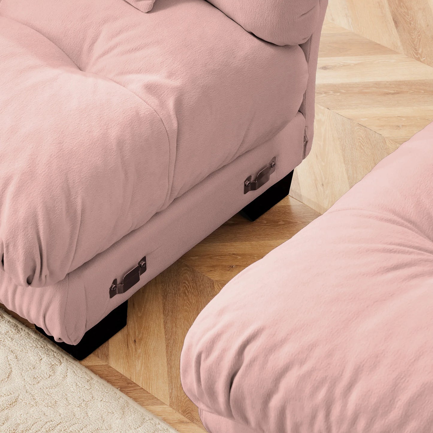 Premium 3 Seat Modular Sectional Sofa Deep Seat Chenille Couch