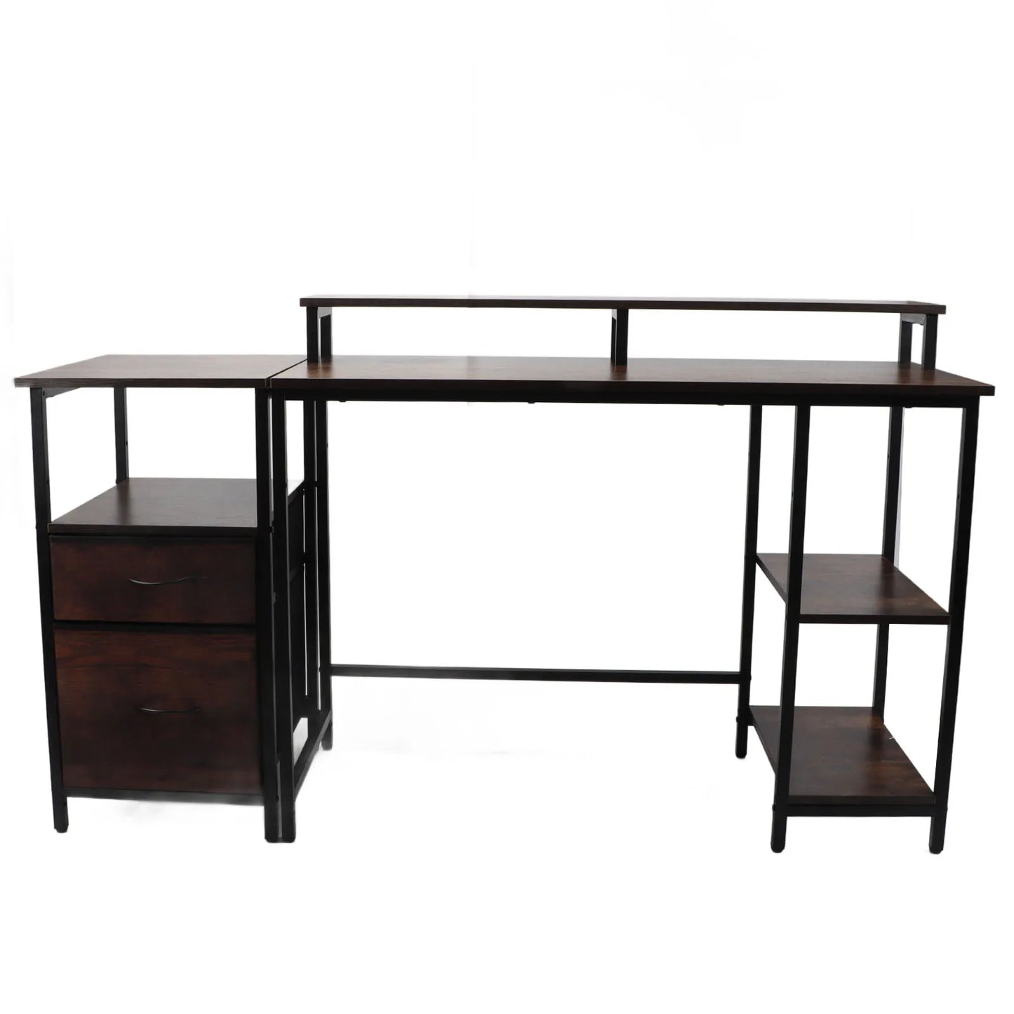 Ljustra Computer Desk with Raised Shelf Sturdy Vintage Home Office Desk