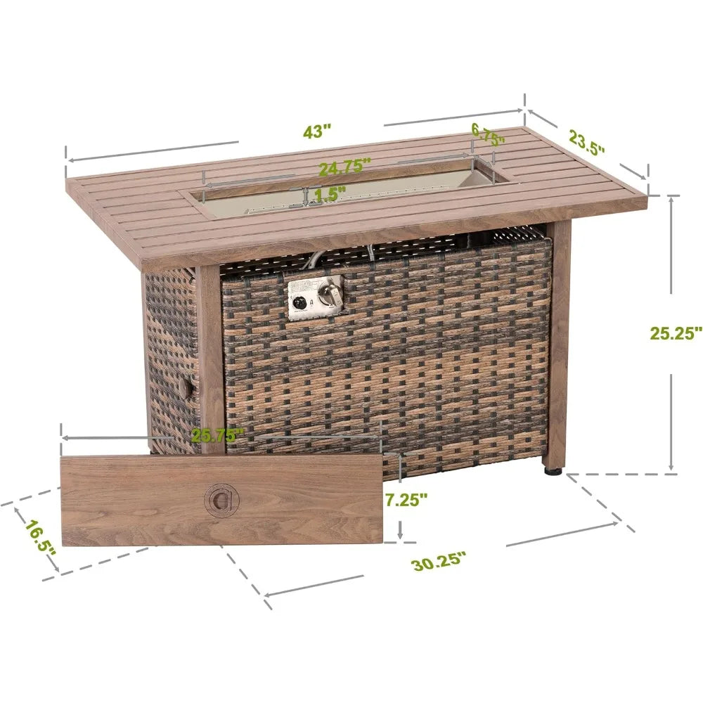 Nuu Garden 43 Propane Fire Pit Table Outdoor Smokeless 50000 BTU