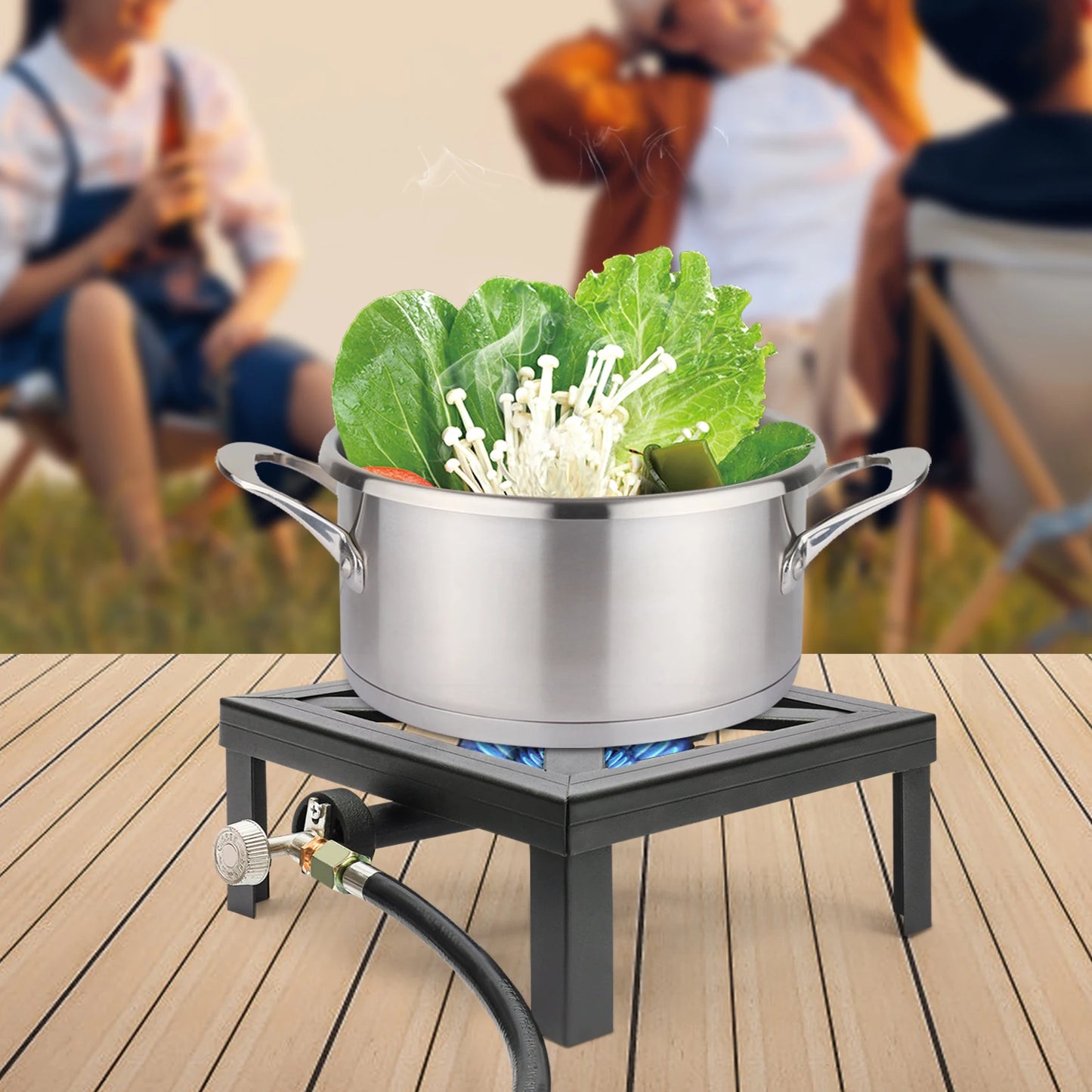 Portable Single Burner Gas Stove Outdoor Propane Cooker Camping BBQ