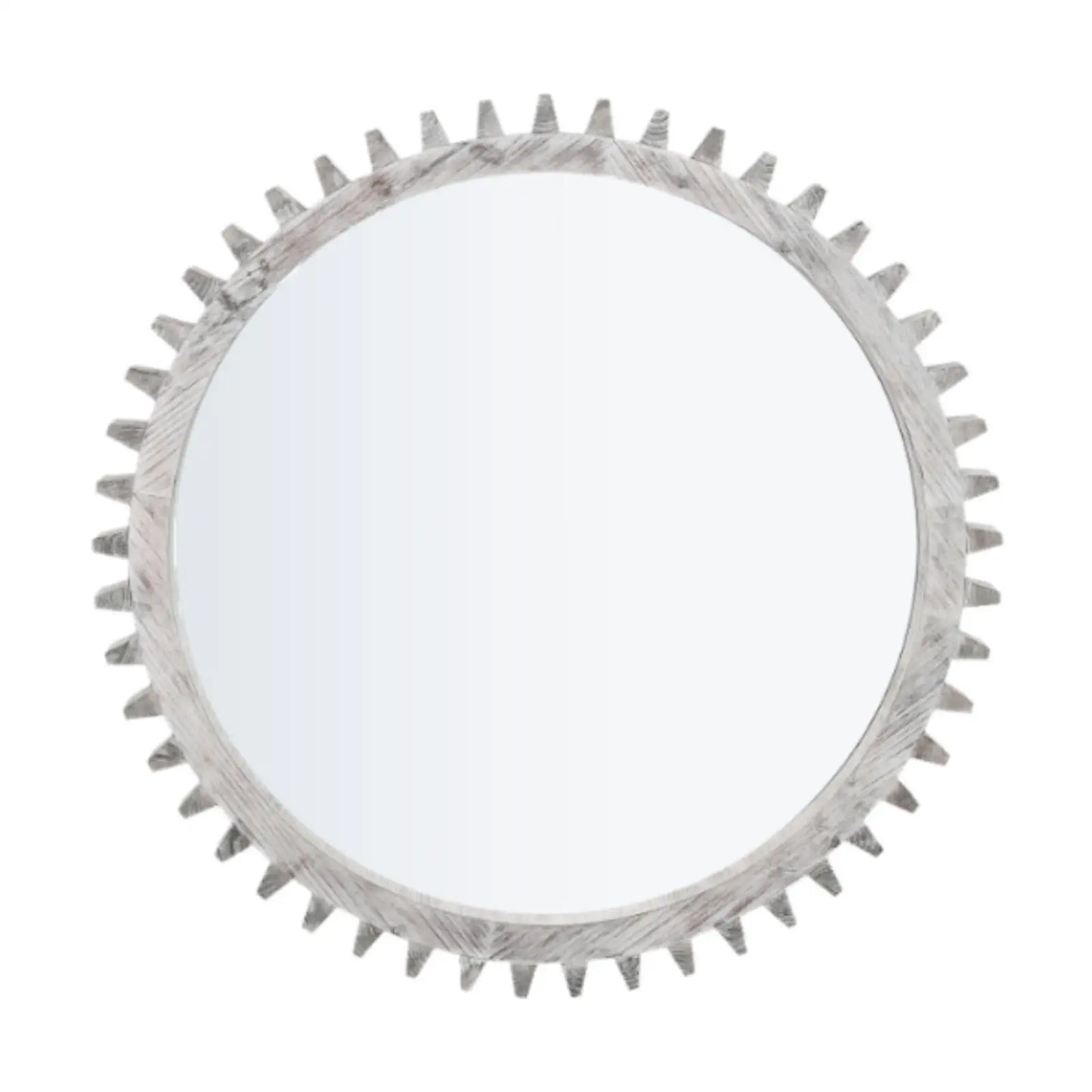 Modern Hanging Mirror Round Decorative Gear Shape for Entryway Bath