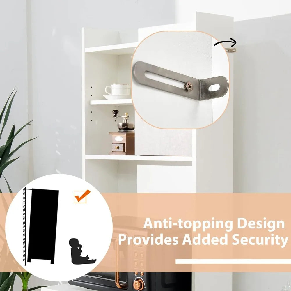 71 Inch Kitchen Pantry Storage Cabinet Freestanding Buffet Hutch