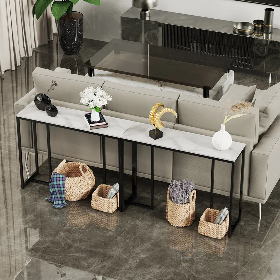 Ljustra Modern Console Table Entryway Foyer Marble Sofa Table