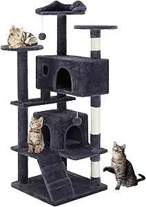 Ljustra 54inch Indoor Cat Tree Tower Multi-Level Pet House for Cats